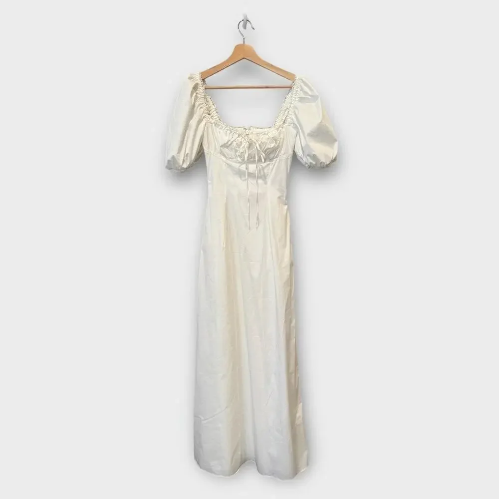 House of CB Felizia White Puff Sleeve Maxi Sundress Size XS - Picture 8 of 16